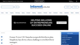
                            9. Former Tower CEO launches nonprofit KiwiSaver plan, Simplicity; lays ...