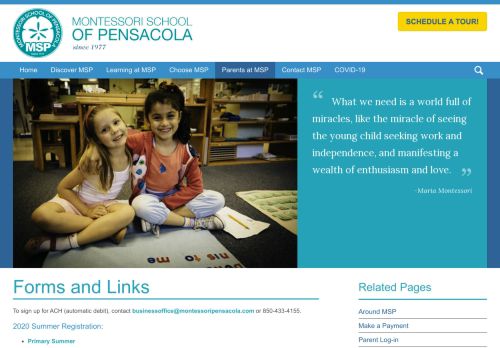 
                            13. Forms and Links | Montessori School of Pensacola | Pensacola, FL