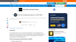 
                            7. Forms Authentication In ASP.NET - C# Corner