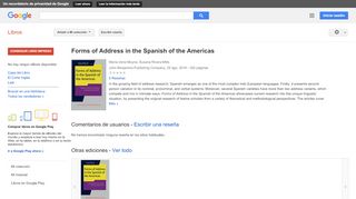 
                            11. Forms of Address in the Spanish of the Americas - Resultado de la Búsqueda de libros de Google
