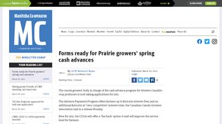
                            12. Forms ready for Prairie growers' spring cash advances | Manitoba ...