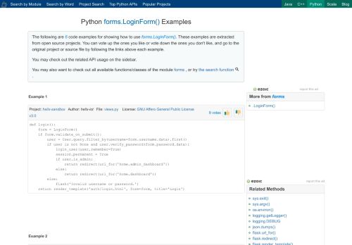
                            5. forms.LoginForm Python Example - Program Creek