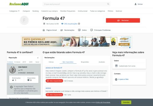 
                            2. Formula 47 - Reclame Aqui