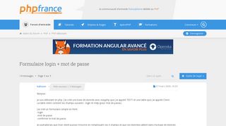 
                            10. Formulaire login + mot de passe - Forum d'entraide PHPFrance