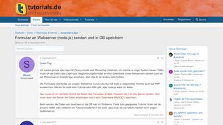 
                            7. Formular an Webserver (node.js) senden und in DB speichern ...