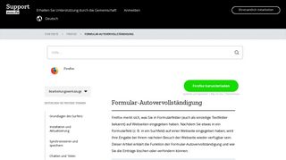 
                            1. Formular-Autovervollständigung | Hilfe zu Firefox - Mozilla Support