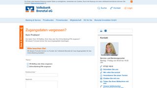 
                            5. Formular Zugangsdaten Online-Banking vergessen - Volksbank ...