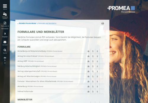 
                            4. Formulare und Merkblätter - promea.ch