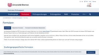 
                            7. Formulare - Uni Bremen