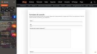 
                            7. Formulario de consulta - RTVE.es