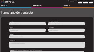 
                            9. Formulário de Contacto - Universo