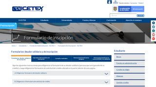 
                            1. Formulario de inscripción - ICETEX