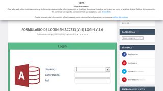 
                            2. Formulario de Login en Access (VIII) Login v.1.6 | Witigos