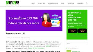 
                            8. Formulario DS 160 - Formulario de Visa - Solicitud de Visa Americana
