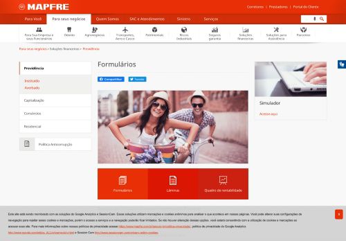 
                            10. Formulários, Plano de Previdência - MAPFRE Seguros