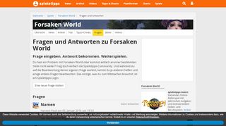 
                            7. Forsaken World: Fragen und Antworten | spieletipps