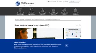 
                            1. Forschungsinformationssystem (FIS) - Deutsche Sporthochschule Köln