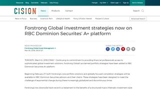 
                            9. Forstrong Global investment strategies now on RBC Dominion ...