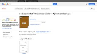 
                            12. Fortalecimiento Del Sistema de Extension Agricola en Nicaragua - Google Books-Ergebnisseite