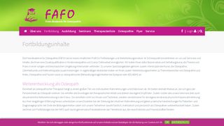 
                            4. Fortbildungsinhalte - FAFO - Freie Akademie für Osteopathie