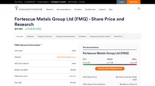 
                            8. Fortescue Metals (ASX:FMG) - Share Price and Dividend Yield ...