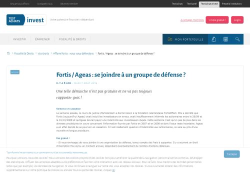 
                            8. Fortis / Ageas : se joindre à un groupe de défense ? - Test-Achats