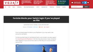 
                            10. Fortnite blocks your Switch login if you've played on PS4 - VG247