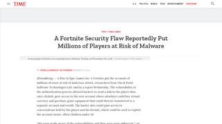 
                            9. Fortnite Flaw Put Millions of Players at Risk: Report | Time