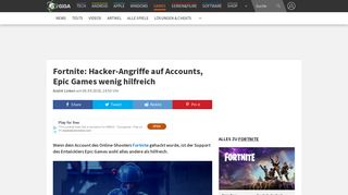 
                            3. Fortnite: Hacker-Angriffe auf Accounts, Epic Games wenig hilfreich ...