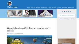 
                            10. Fortnite lands on iOS! Sign up for early access now - Cult of Mac