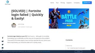 
                            7. Fortnite login failed [SOLVED] - Driver Easy