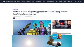 
                            5. Fortnite players are getting personal Season 6 Recap Videos - here's ...