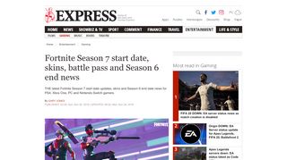 
                            10. Fortnite Season 7 start date, skins, battle pass and Season 6 end news