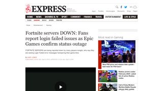 
                            6. Fortnite servers DOWN: Fans report login failed issues as Epic ...