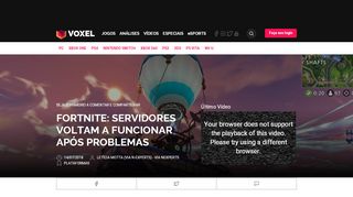 
                            11. Fortnite: Servidores voltam a funcionar após problemas - Voxel