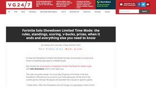 
                            10. Fortnite Solo Showdown Limited Time Mode: the rules, standings ...