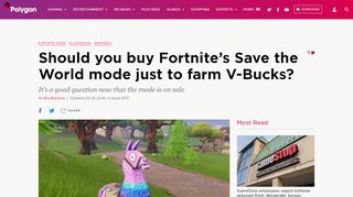 
                            12. Fortnite's Save the World mode is a great place to farm V-Bucks ...