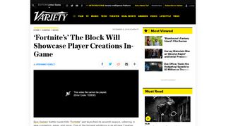 
                            10. 'Fortnite's' The Block Will Showcase Player Creations In-Game – Variety