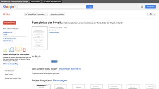 
                            9. Fortschritte der Physik: Halbmonatliches Literaturverzeichnis der ...