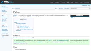 
                            2. Fortune - ArchWiki