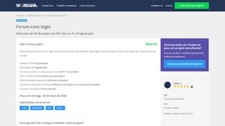 
                            10. Forum com login, trabalhe como freelancer com a Workana.