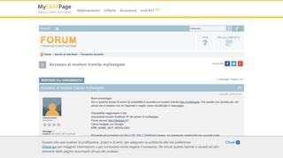 
                            2. Forum di MyFASTPage • Accesso al modem tramite myfastgate - Fastweb