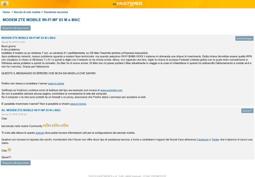 
                            6. Forum di MyFASTPage • MODEM ZTE MOBILE WI-FI MF 83 M e MAC - Fastweb