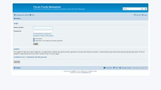 
                            8. Forum Fondo Metasalute - User Control Panel - Login