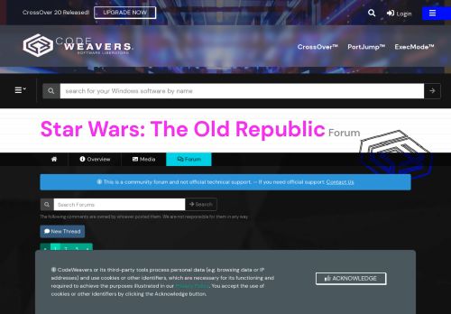 
                            9. Forum for Star Wars: The Old Republic | CodeWeavers