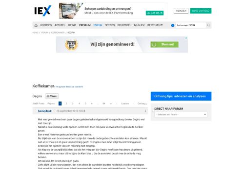 
                            12. Forum: Koffiekamer » Degiro » Laatste pagina | IEX.nl