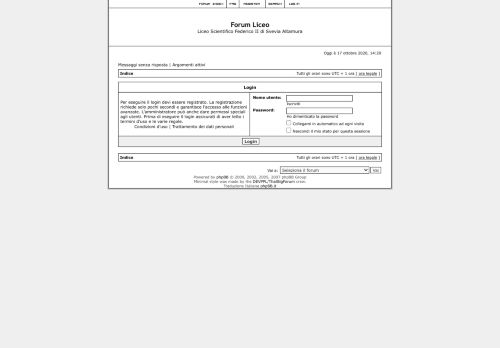 
                            8. Forum Liceo • User Control Panel • Login - Liceo Federico II di Svevia