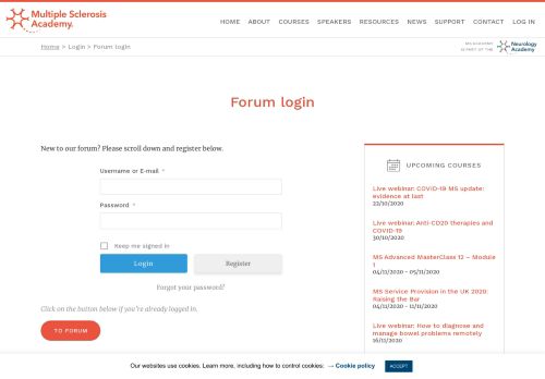 
                            10. Forum login : MS Academy