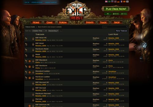 
                            3. Forum - Race Events and League Ladders - Path of Exile