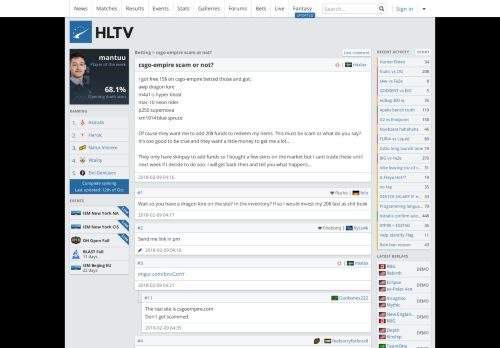 
                            11. Forum thread: csgo-empire scam or not? | HLTV.org